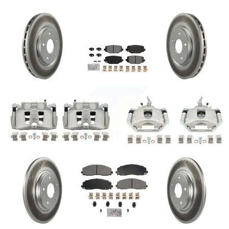 Front Rear Brake Caliper Coat Rotor Semi-Metallic Pad Kit (10Pc) For 14-20 Dodge Journey KCG-101670N