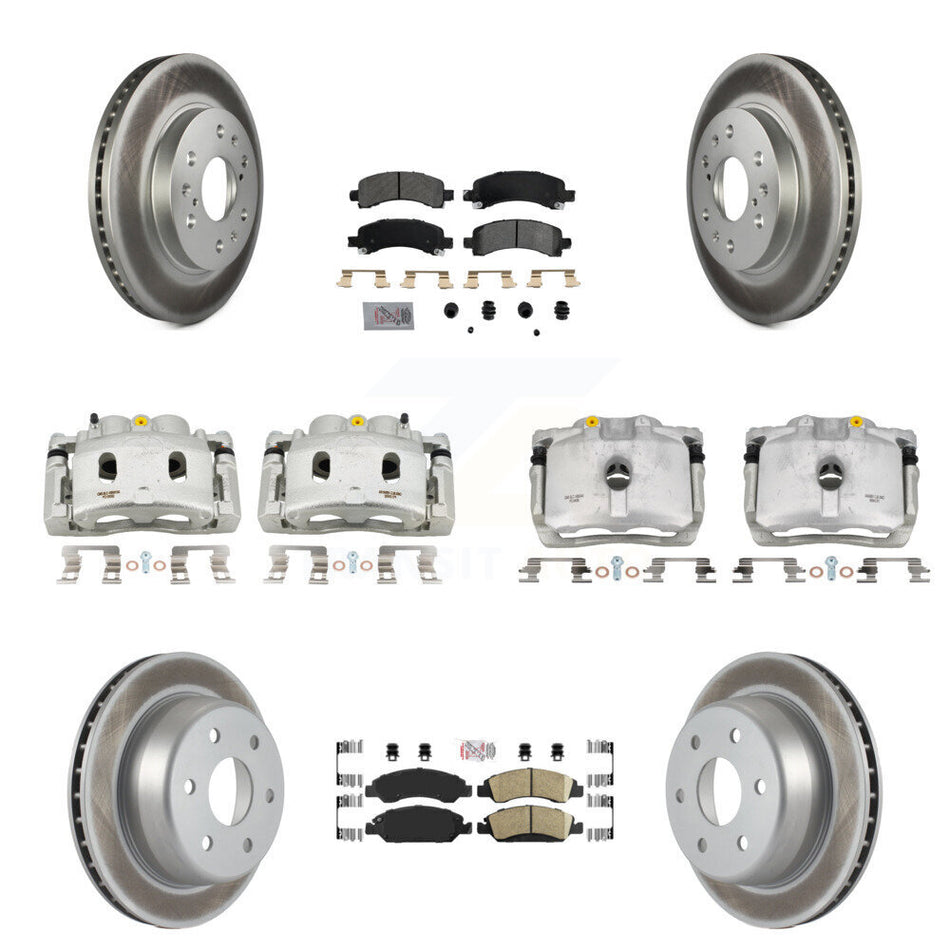 Front Rear Brake Caliper Coat Rotor Ameribrakes Pad Kit (10Pc) For Chevrolet Express GMC KCG-101680N