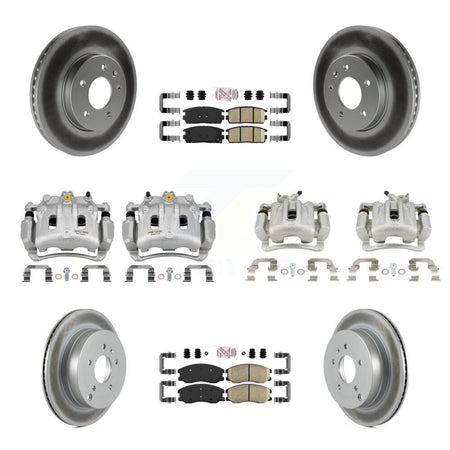 Front Rear Brake Caliper Coat Rotor Ceramic Pad Kit (10Pc) For Chevrolet Equinox Pontiac KCG-101698N