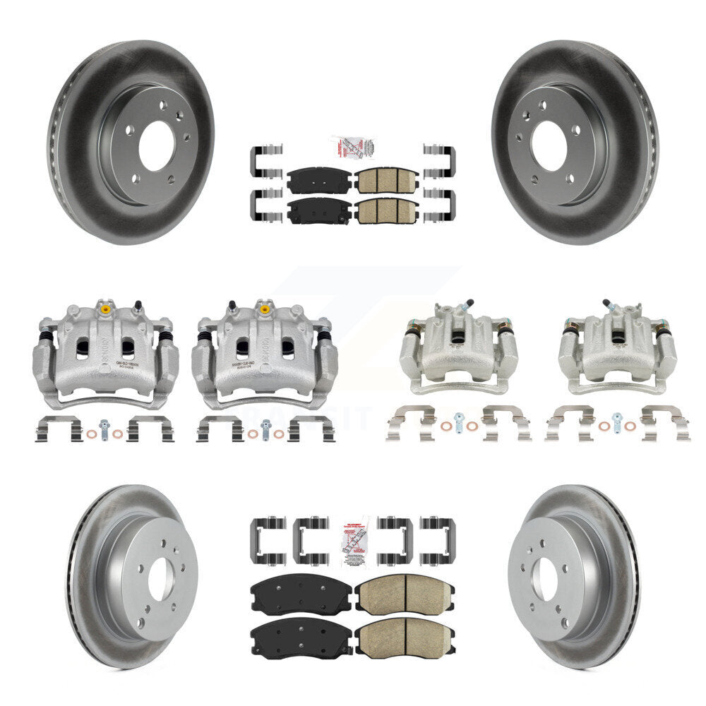 Front Rear Brake Caliper Coat Rotor Ceramic Pad Kit (10Pc) For Chevrolet Equinox Pontiac KCG-101699N
