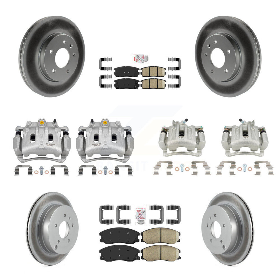 Front Rear Brake Caliper Coat Rotor Ceramic Pad Kit (10Pc) For Chevrolet Equinox Pontiac KCG-101699N