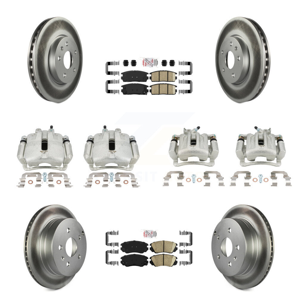 Front Rear Brake Caliper Coat Rotor And Ceramic Pad Kit (10Pc) For Chevrolet Equinox GMC KCG-101701N