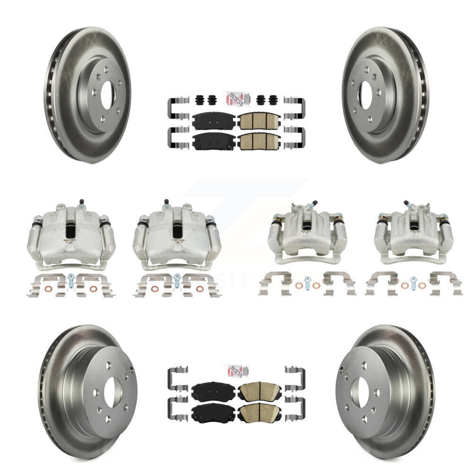 Front Rear Brake Caliper Coat Rotor And Ceramic Pad Kit (10Pc) For Chevrolet Equinox GMC KCG-101701N