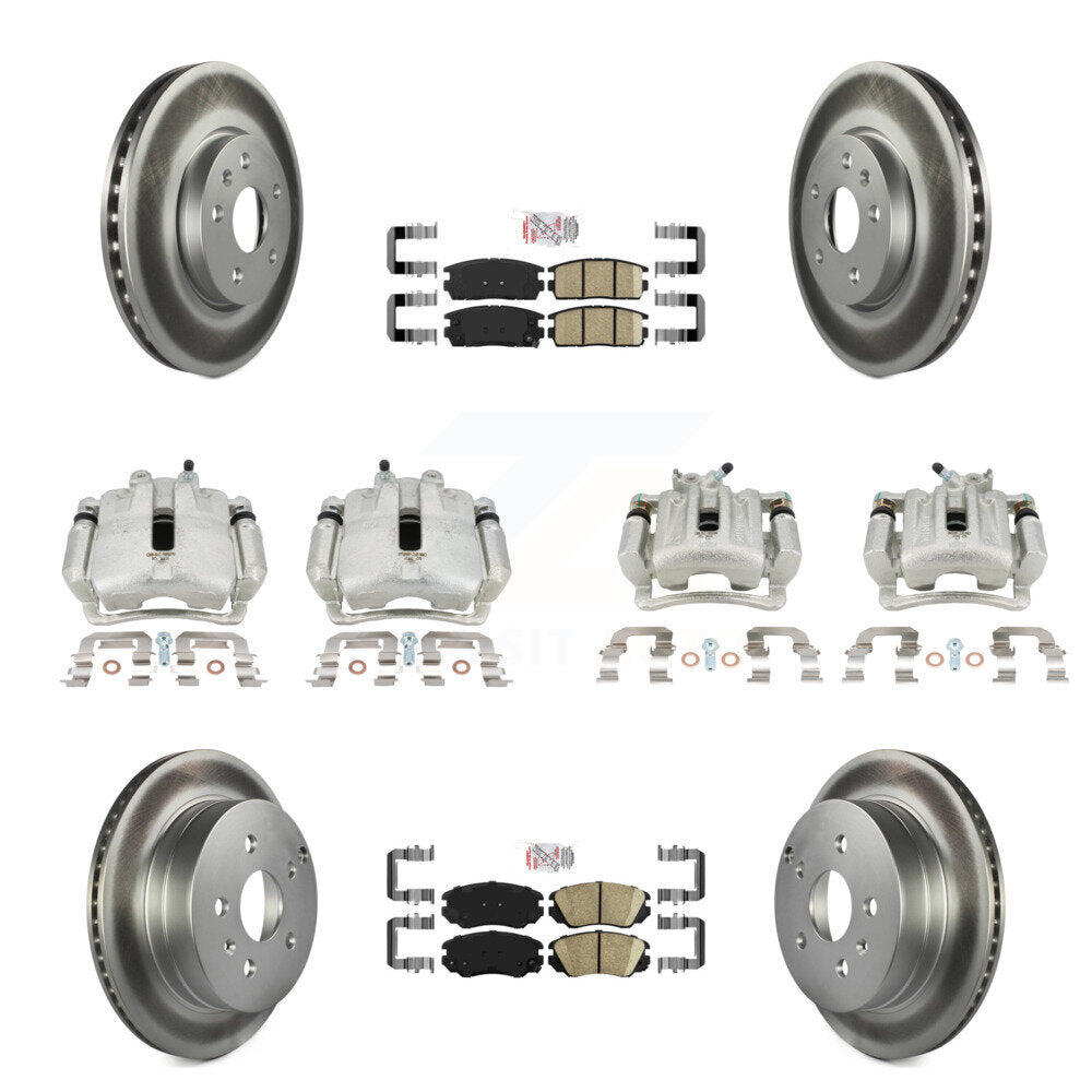 Front Rear Brake Caliper Coat Rotor And Ceramic Pad Kit (10Pc) For Chevrolet Equinox GMC KCG-101703N