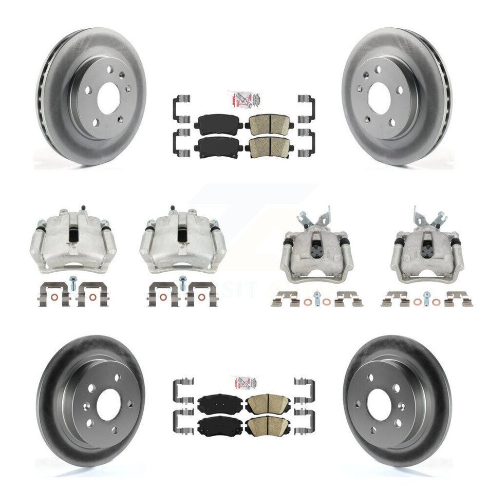Front Rear Disc Brake Caliper Coat Rotor And Ceramic Pad Kit (10Pc) For Chevrolet Malibu KCG-101709N