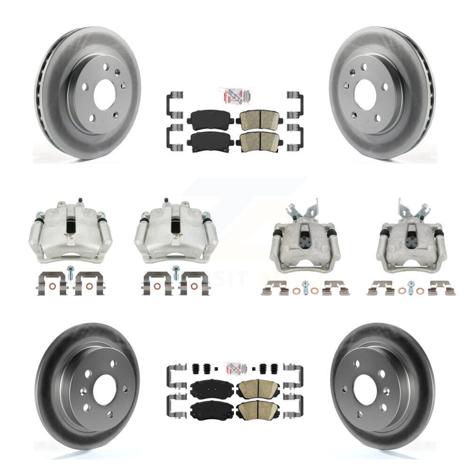 Front Rear Disc Brake Caliper Coat Rotor And Ceramic Pad Kit (10Pc) For Chevrolet Malibu KCG-101710N