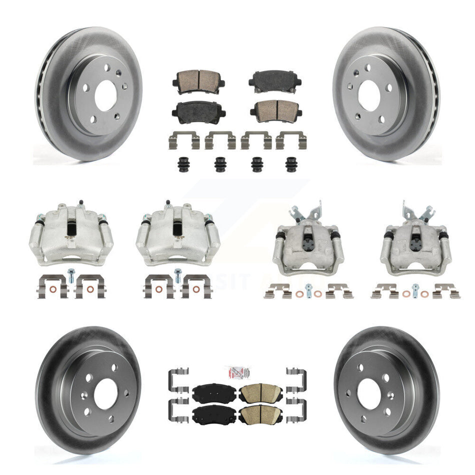 Front Rear Disc Brake Caliper Coat Rotor And Ceramic Pad Kit (10Pc) For Chevrolet Malibu KCG-101711N