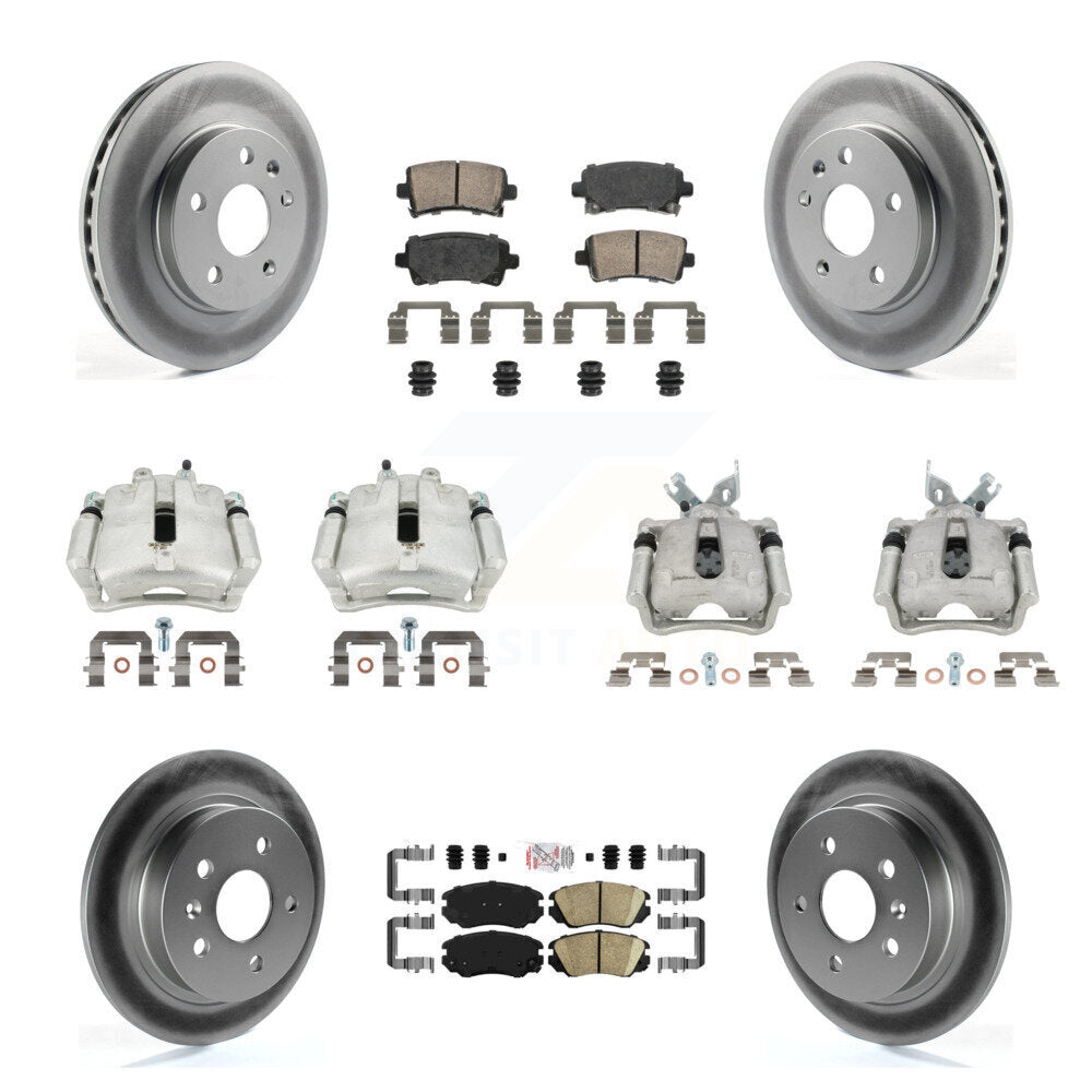 Front Rear Disc Brake Caliper Coat Rotor And Ceramic Pad Kit (10Pc) For Chevrolet Malibu KCG-101712N