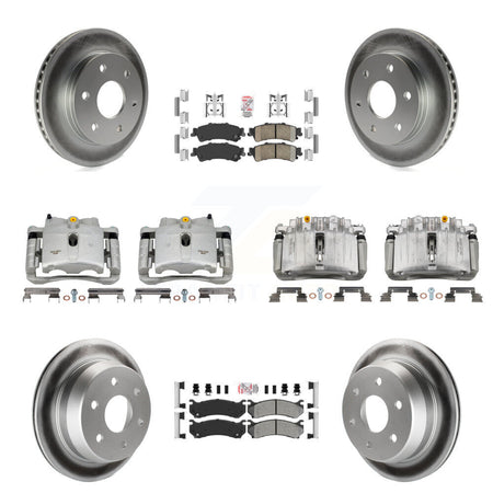 Front Rear Brake Caliper Coat Rotor & Ameribrakes Pad Kit (10Pc) For Chevrolet Silverado KCG-101715N