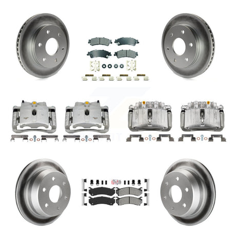 Front Rear Brake Caliper Coat Rotor Semi-Metallic Pad Kit (10Pc) For Chevrolet Silverado KCG-101720N