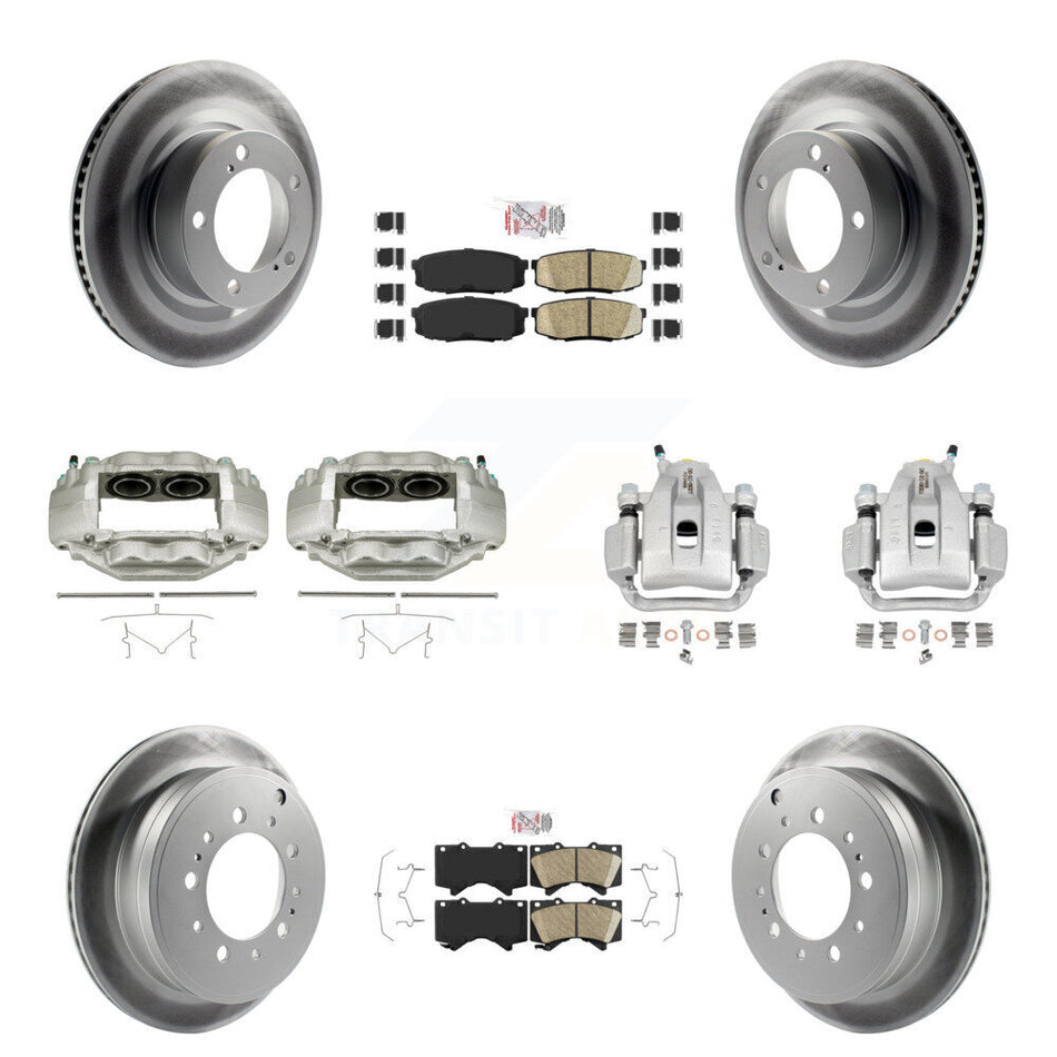 Front Rear Brake Caliper Coat Rotor And Ceramic Pad Kit (10Pc) For Toyota Tundra Sequoia KCG-101760N