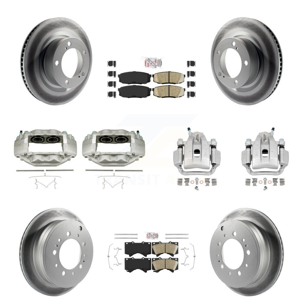 Front Rear Brake Caliper Coat Rotor And Ceramic Pad Kit (10Pc) For Toyota Tundra Sequoia KCG-101761N