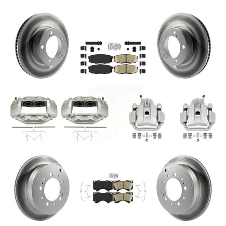 Front Rear Brake Caliper Coat Rotor And Ceramic Pad Kit (10Pc) For Toyota Tundra Sequoia KCG-101762N
