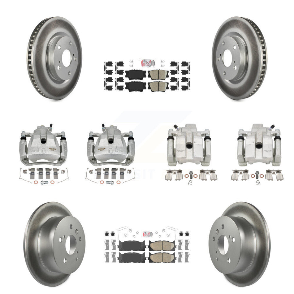 Front Rear Brake Caliper Coat Rotors Ceramic Pad Kit (10Pc) For Toyota Camry Lexus ES350 KCG-101766N