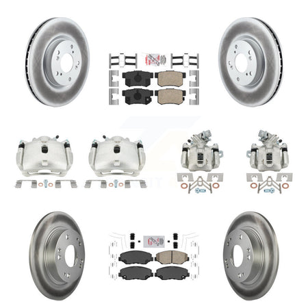 Front Rear Brake Caliper Coat Rotor And Ceramic Pad Kit (10Pc) For Honda Civic Acura ILX KCG-101795N