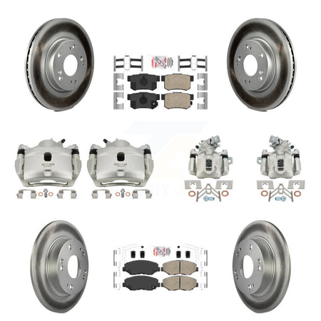 Front Rear Disc Brake Caliper Coat Rotors Ceramic Pad Kit (10Pc) For 2013 Acura ILX 2.0L KCG-101804N