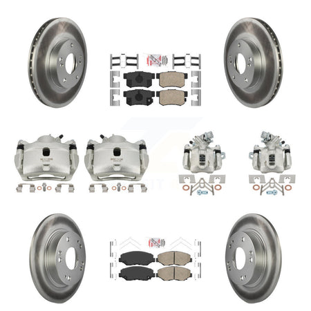 Front Rear Brake Caliper Coat Rotors Ceramic Pad Kit (10Pc) For 2014-2015 Acura ILX 2.0L KCG-101812N