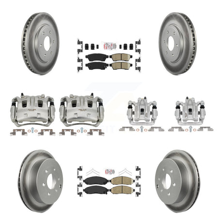 Front Rear Brake Caliper Coat Rotors & Ceramic Pad Kit (10Pc) For Nissan Frontier Suzuki KCG-101828N