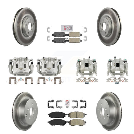 Front Rear Brake Caliper Coat Rotors & Ameribrakes Pad Kit (10Pc) For Nissan Murano QX70 KCG-101834N