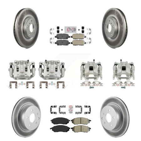Front Rear Brake Caliper Coat Rotor Ameribrakes Pad Kit (10Pc) For INFINITI G37 QX50 G25 KCG-101852N