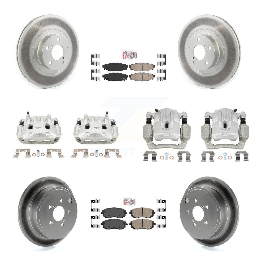 Front Rear Brake Caliper Coat Rotor And Ceramic Pad Kit (10Pc) For Subaru Outback Legacy KCG-101901N