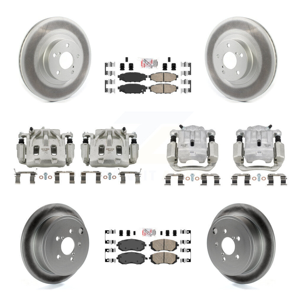 Front Rear Disc Brake Caliper Coated Rotors And Ceramic Pad Kit (10Pc) For Subaru Legacy KCG-101902N
