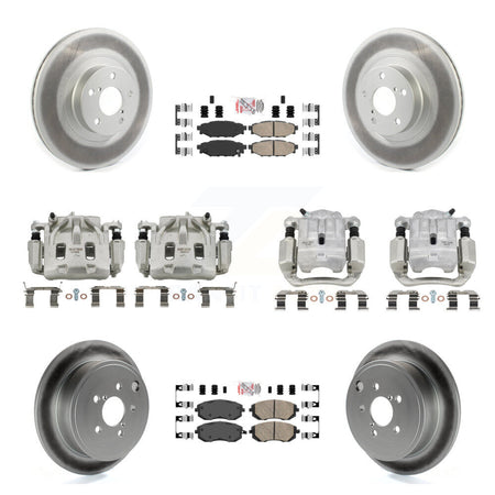 Front Rear Disc Brake Caliper Coated Rotors And Ceramic Pad Kit (10Pc) For Subaru Legacy KCG-101902N