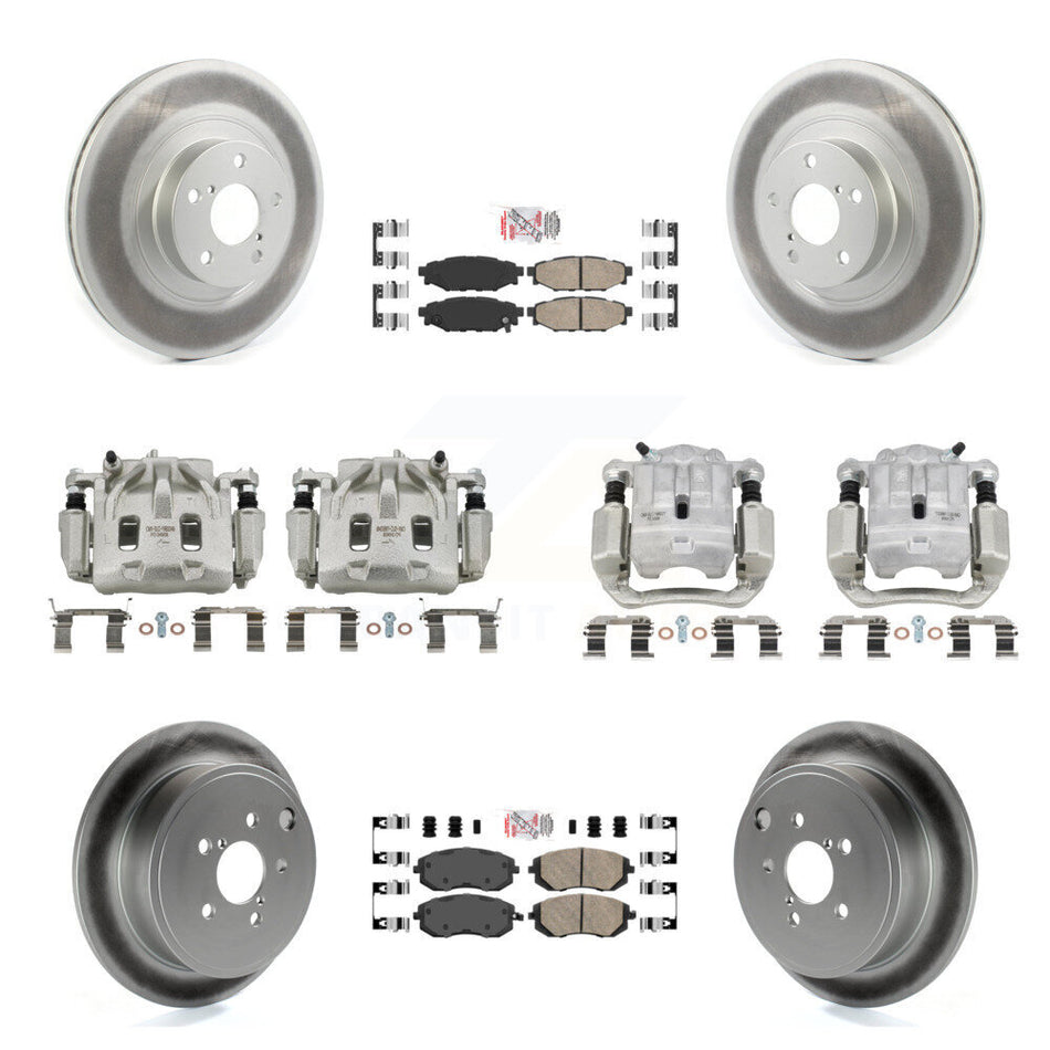 Front Rear Disc Brake Caliper Coated Rotors And Ceramic Pad Kit (10Pc) For Subaru Legacy KCG-101904N