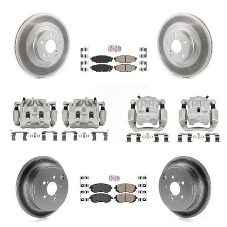 Front Rear Disc Brake Caliper Coated Rotors And Ceramic Pad Kit (10Pc) For Subaru Legacy KCG-101905N