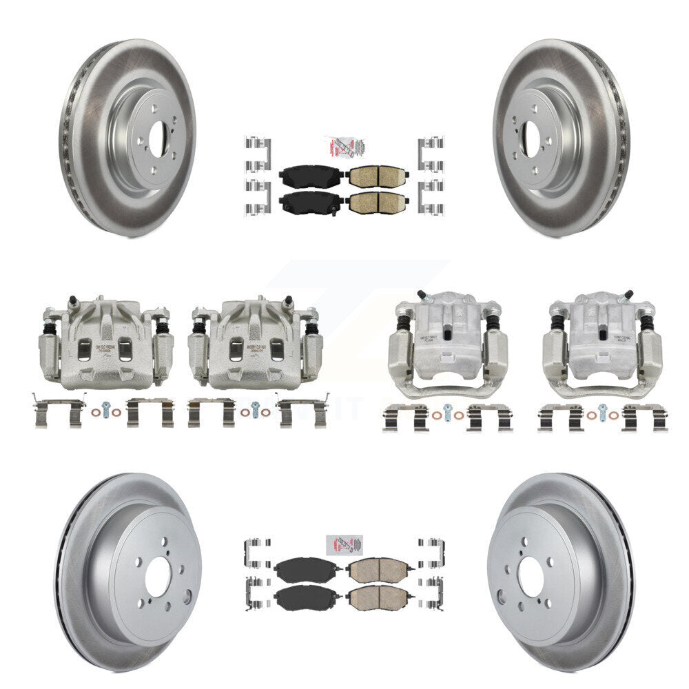 Front Rear Brake Caliper Coat Rotor And Ceramic Pad Kit (10Pc) For Subaru Outback Legacy KCG-101907N