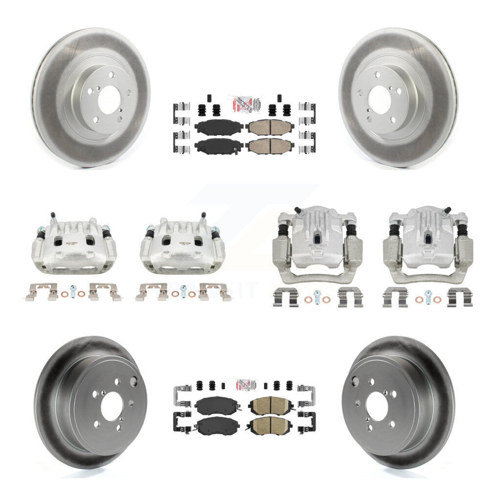 Front Rear Brake Caliper Coat Rotor And Ceramic Pad Kit (10Pc) For Subaru Outback Legacy KCG-101908N