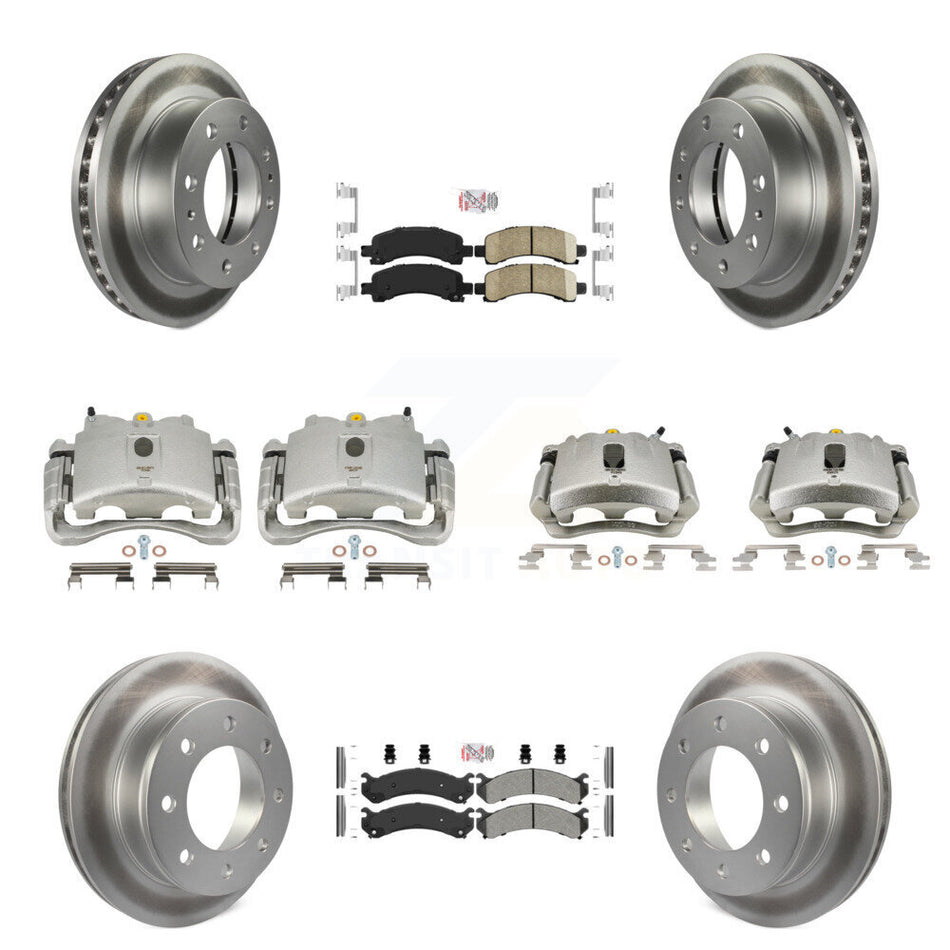 Front Rear Disc Brake Caliper Coated Rotors And PADSMATERIAL Pads Kit (10Pc) For Chevrolet Express 2500 GMC Savana KCG-101923N