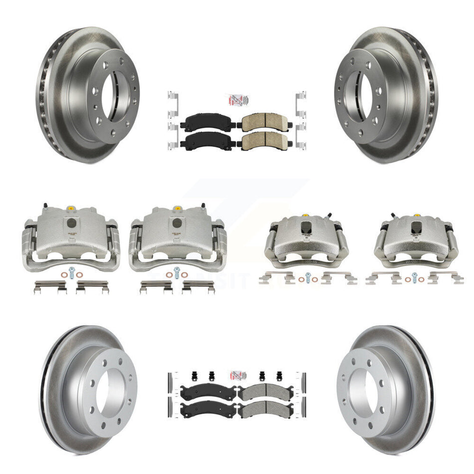 Front Rear Disc Brake Caliper Coated Rotors And PADSMATERIAL Pads Kit (10Pc) For Chevrolet Express 2500 GMC Savana KCG-101924N
