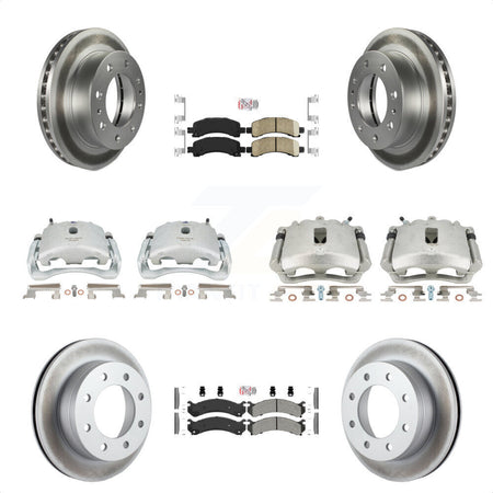 Front Rear Disc Brake Caliper Coated Rotors And PADSMATERIAL Pads Kit (10Pc) For Chevrolet Express 2500 GMC Savana KCG-101935N by Transit Auto