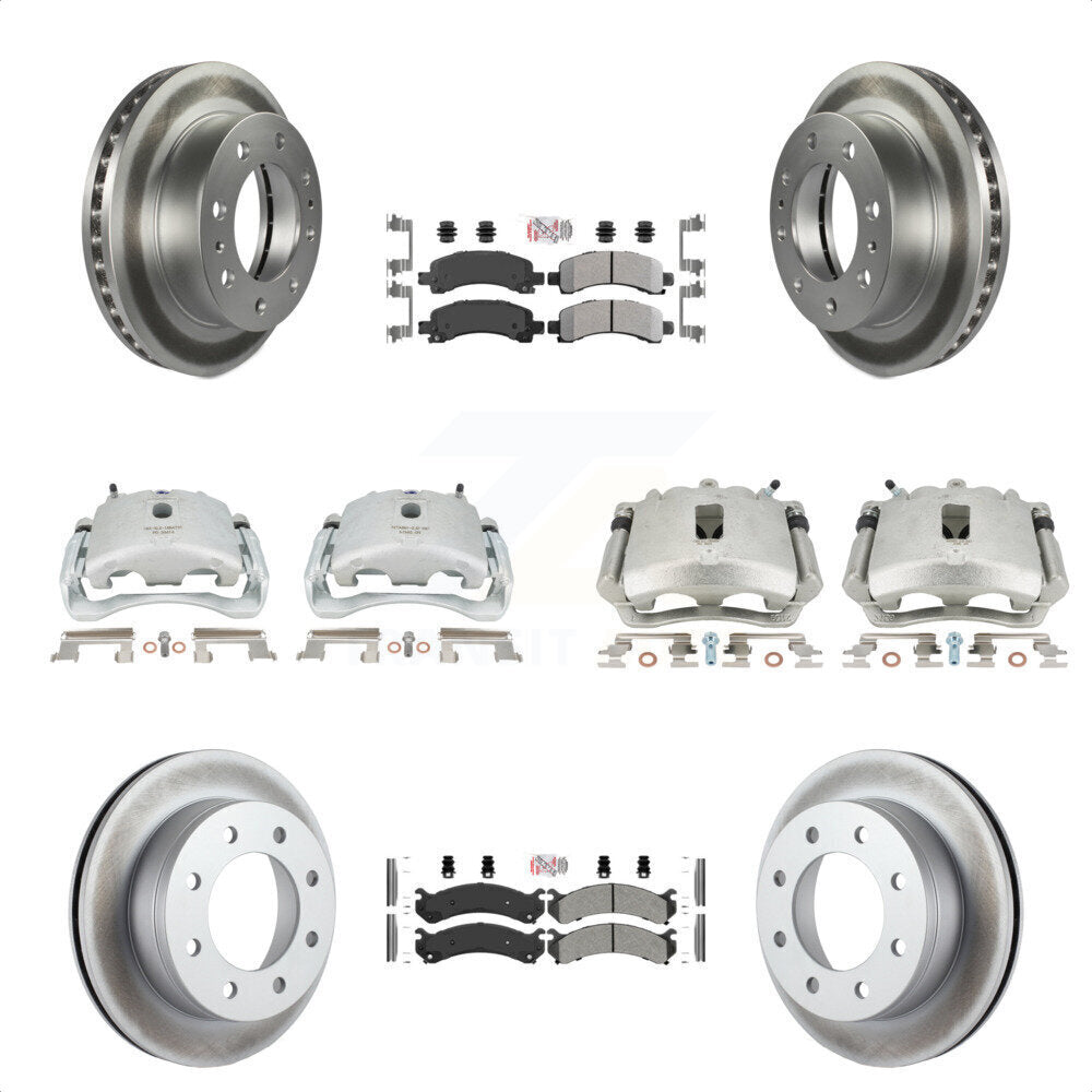 Front Rear Disc Brake Caliper Coated Rotors And Semi-Metallic Pads Kit (10Pc) For Chevrolet Express 2500 GMC Savana KCG-101938N by Transit Auto