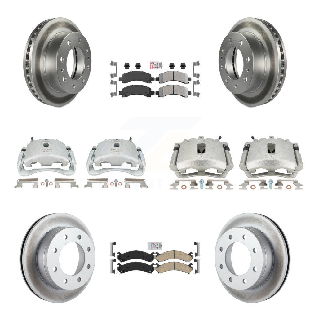 Front Rear Disc Brake Caliper Coated Rotors And PADSMATERIAL Pads Kit (10Pc) For Chevrolet Express 2500 GMC Savana KCG-101939N by Transit Auto