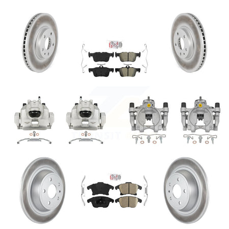 Front Rear Brake Caliper Coat Rotor & Ameribrakes Pad Kit (10Pc) For Ford Fusion Lincoln KCG-101941N