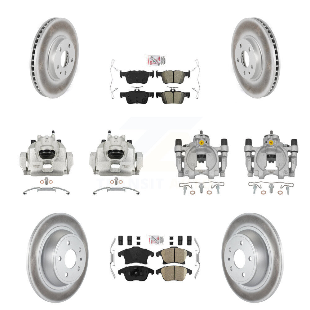 Front Rear Brake Caliper Coat Rotor & Ameribrakes Pad Kit (10Pc) For Ford Fusion Lincoln KCG-101942N