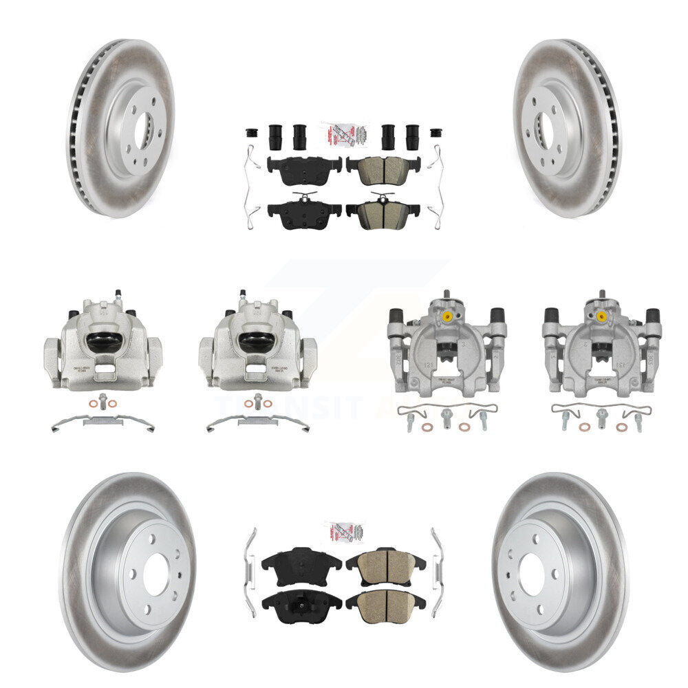 Front Rear Brake Caliper Coat Rotor & Ameribrakes Pad Kit (10Pc) For Ford Fusion Lincoln KCG-101943N