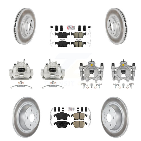 Front Rear Brake Caliper Coat Rotor & Ameribrakes Pad Kit (10Pc) For Ford Fusion Lincoln KCG-101944N