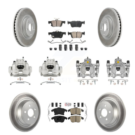 Front Rear Disc Brake Caliper Coated Rotors And Ceramic Pads Kit (10Pc) For KCG-101952N