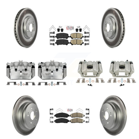 Front Rear Disc Brake Caliper Coated Rotors And Ceramic Pad Kit (10Pc) For Acura MDX ZDX KCG-101972N