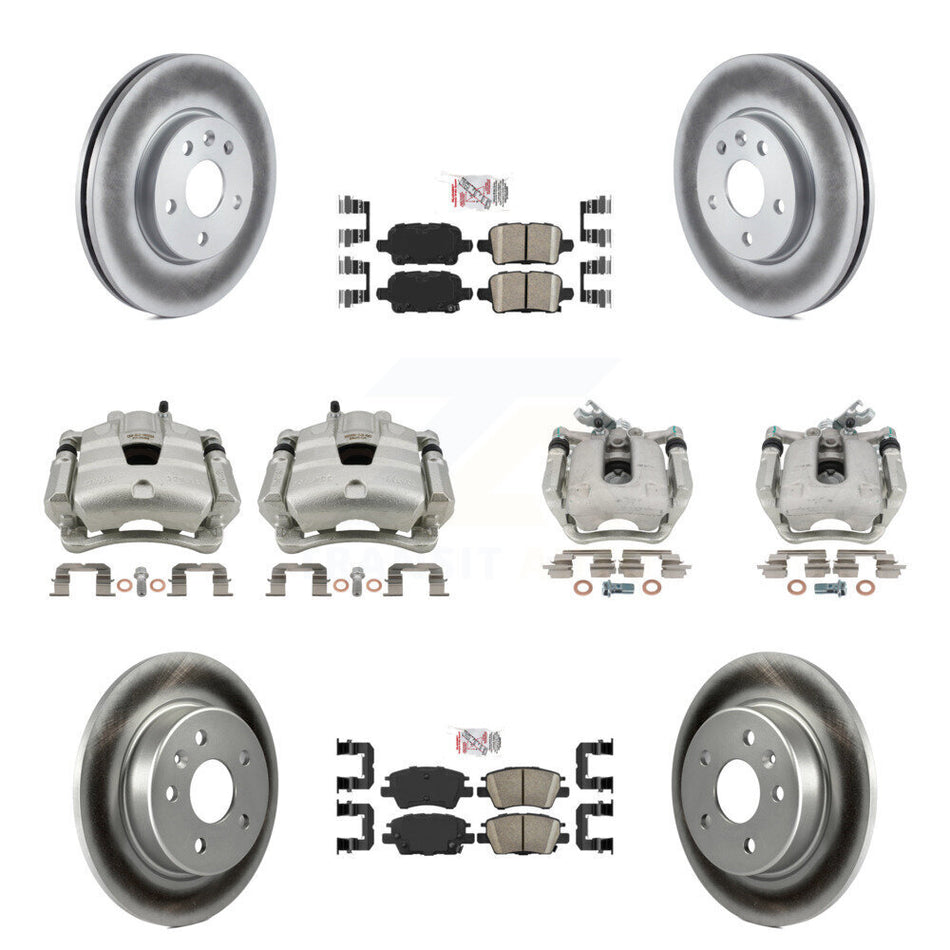 Front Rear Disc Brake Caliper Coat Rotors And Ceramic Pad Kit (10Pc) For Chevrolet Cruze KCG-101991N