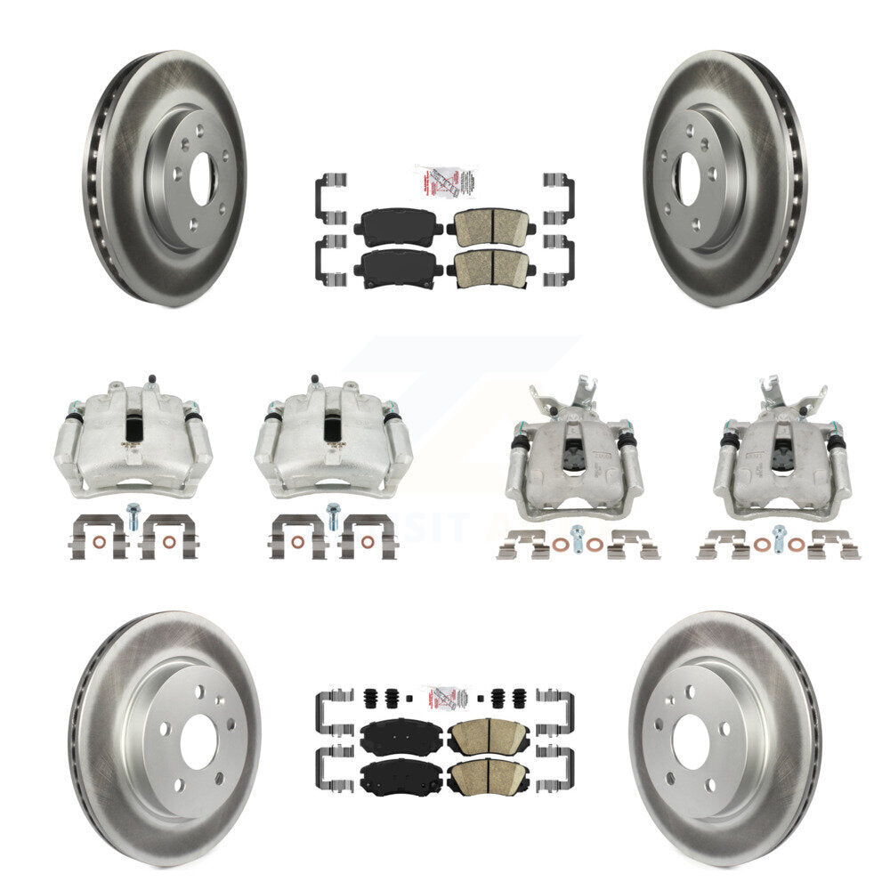 Front Rear Brake Caliper Coat Rotors Ceramic Pad Kit (10Pc) For Chevrolet Malibu Limited KCG-101993N
