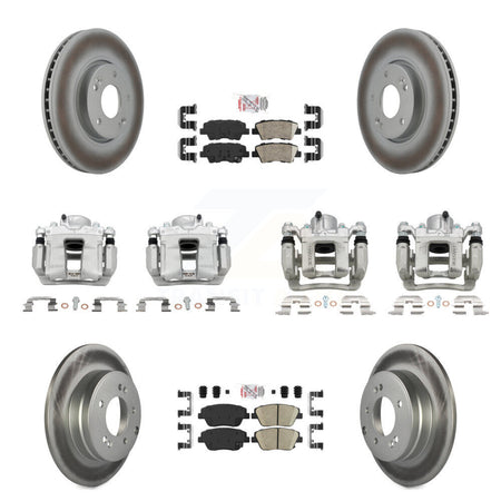 Front Rear Brake Caliper Coat Rotor Ceramic Pad Kit (10Pc) For Hyundai Sonata Kia Optima KCG-101999N