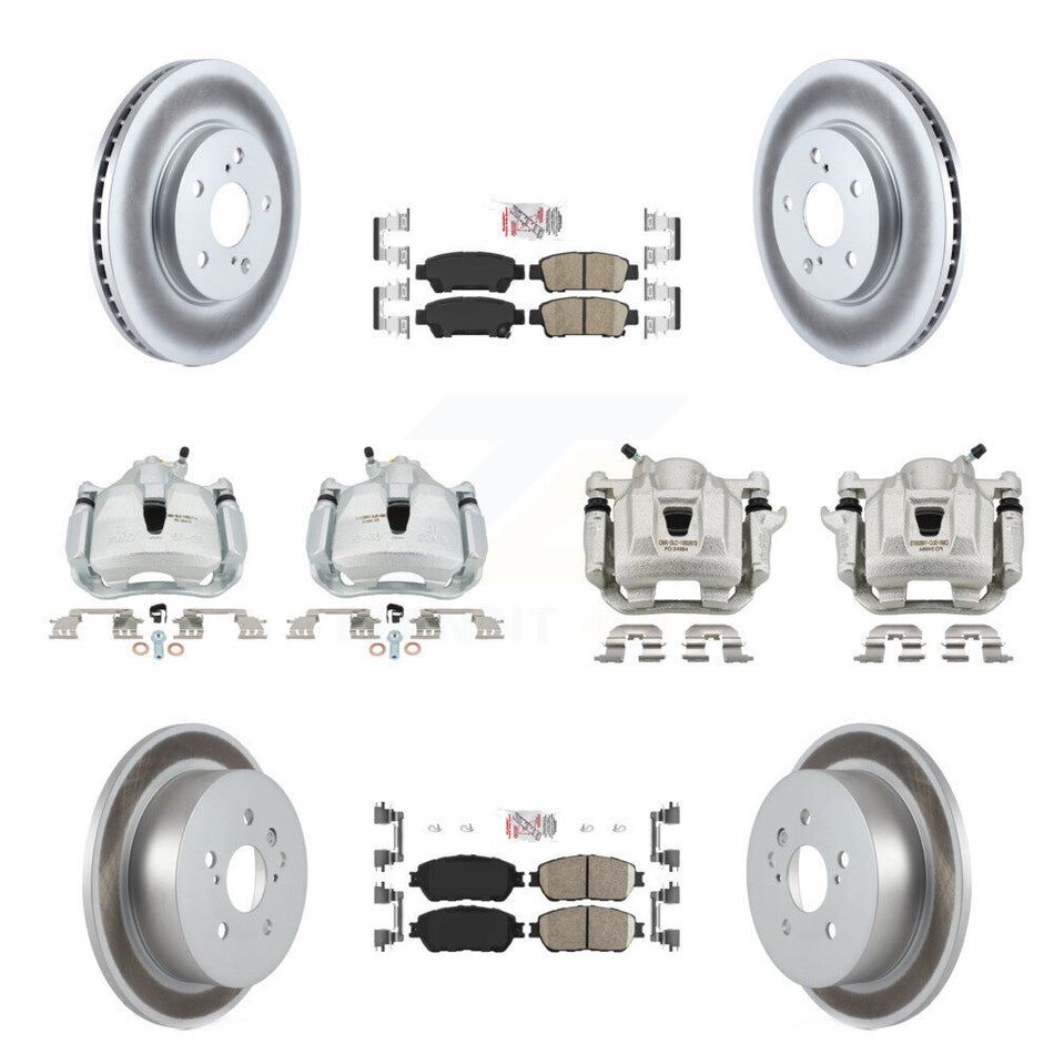 Front Rear Brake Caliper Coat Rotor & Ceramic Pad Kit (10Pc) For 2004-2010 Toyota Sienna KCG-102012N