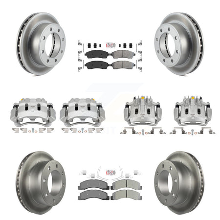 Front Rear Brake Caliper Coat Rotors & Semi-Metallic Pad Kit (10Pc) For Ford F-250 Super KCG-102026N