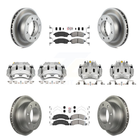 Front Rear Brake Caliper Coat Rotors & Semi-Metallic Pad Kit (10Pc) For Ford F-250 Super KCG-102027N