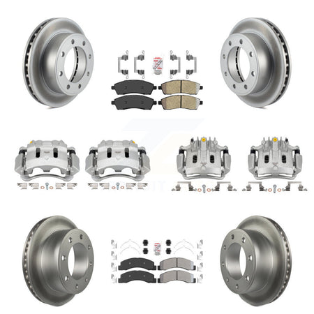 Front Rear Brake Caliper Coat Rotors & Semi-Metallic Pad Kit (10Pc) For Ford F-250 Super KCG-102029N