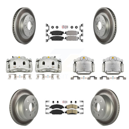 Front Rear Brake Caliper Coat Rotors Ameribrakes Pad Kit (10Pc) For Chevrolet GMC Sierra KCG-102034N